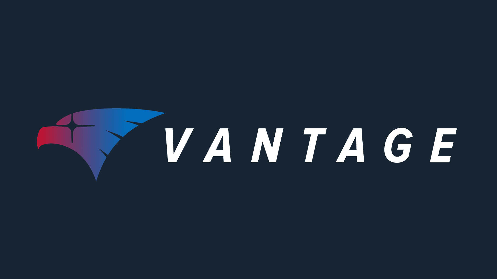 Vantage logo lockup, dark background